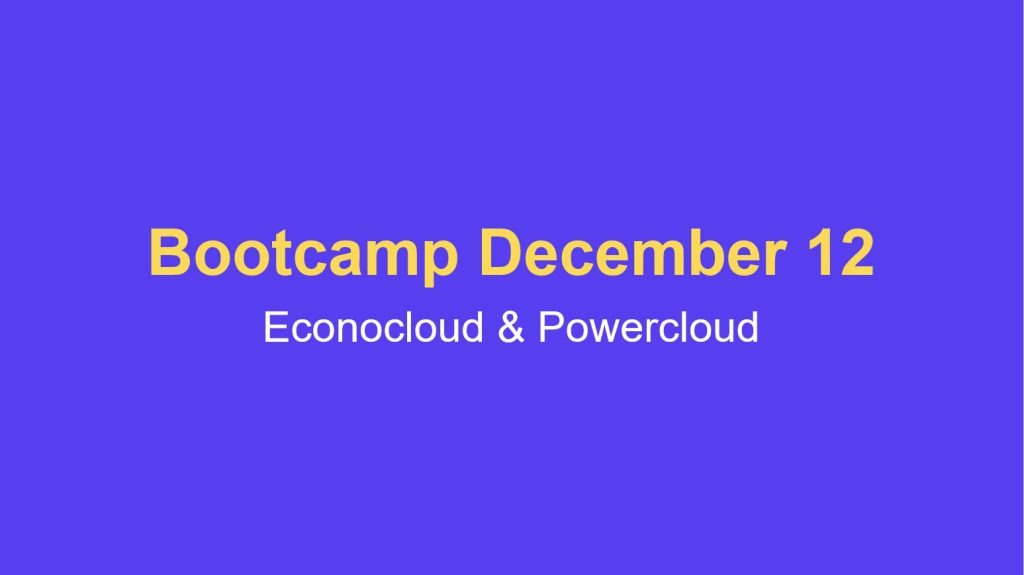 Sales Bootcamp 12/12 – Econocloud & Powercloud