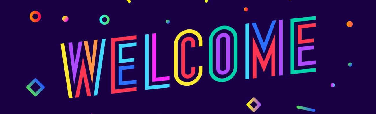 Welcome.,Greeting,Card,,Banner,,Poster,And,Sticker,Concept,,Memphis,Geometric