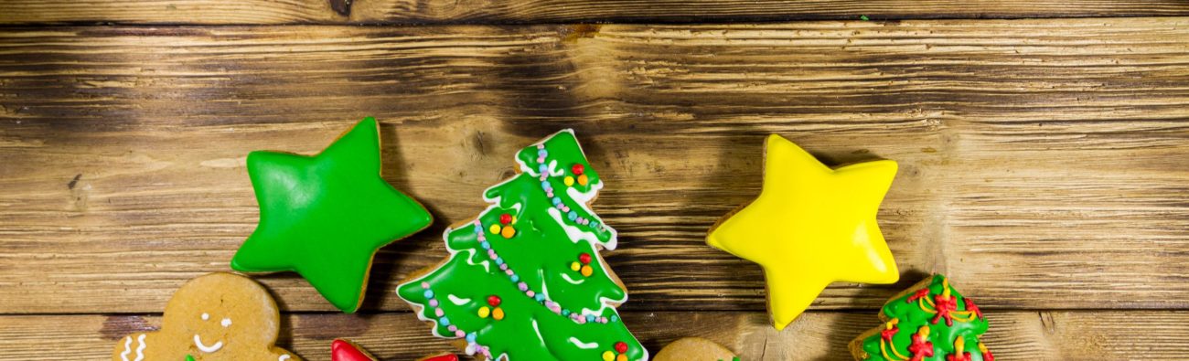 Tasty,Festive,Christmas,Gingerbread,Cookies,In,The,Shape,Of,Christmas